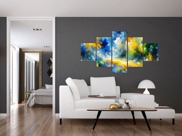 Obraz - Abstrakcyjny słoneczny dzień (125x70 cm)