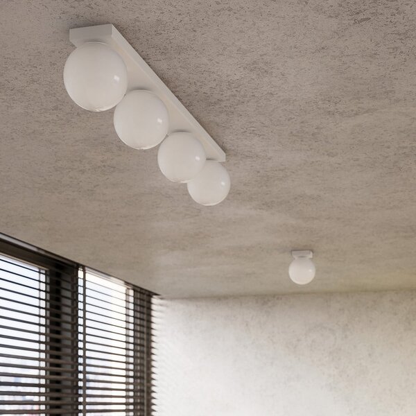 Biała lampa sufitowa ze szklanym kloszem ø 12 cm Umerta – Sollux