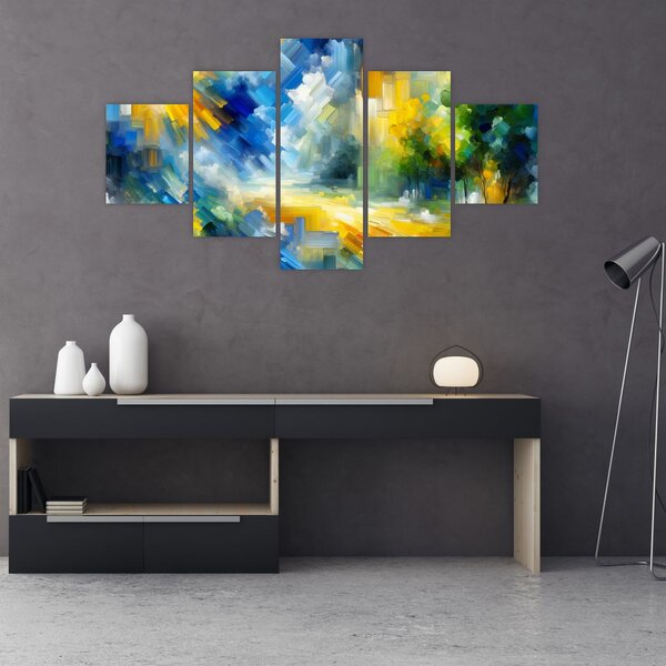 Obraz - Abstrakcyjny słoneczny dzień (125x70 cm)