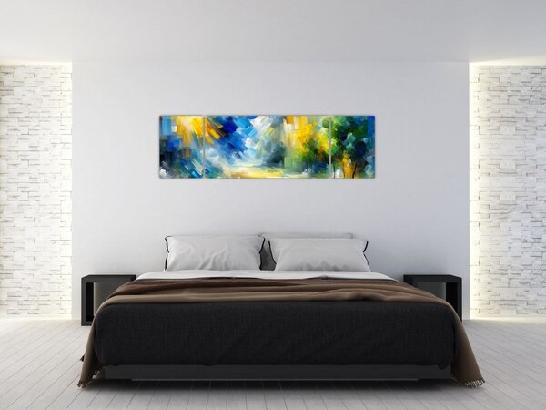 Obraz - Abstrakcyjny słoneczny dzień (170x50 cm)