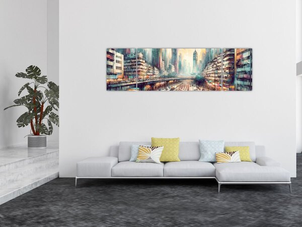Obraz - Życie w wielkim mieście (170x50 cm)