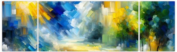 Obraz - Abstrakcyjny słoneczny dzień (170x50 cm)