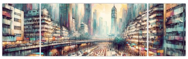 Obraz - Życie w wielkim mieście (170x50 cm)