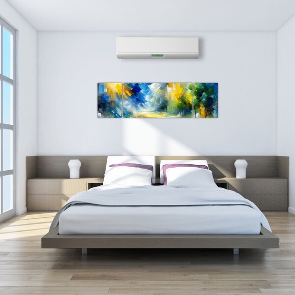 Obraz - Abstrakcyjny słoneczny dzień (170x50 cm)