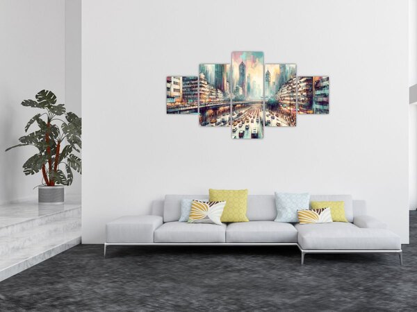 Obraz - Życie w wielkim mieście (125x70 cm)