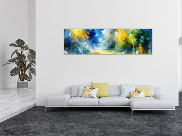Obraz - Abstrakcyjny słoneczny dzień (170x50 cm)