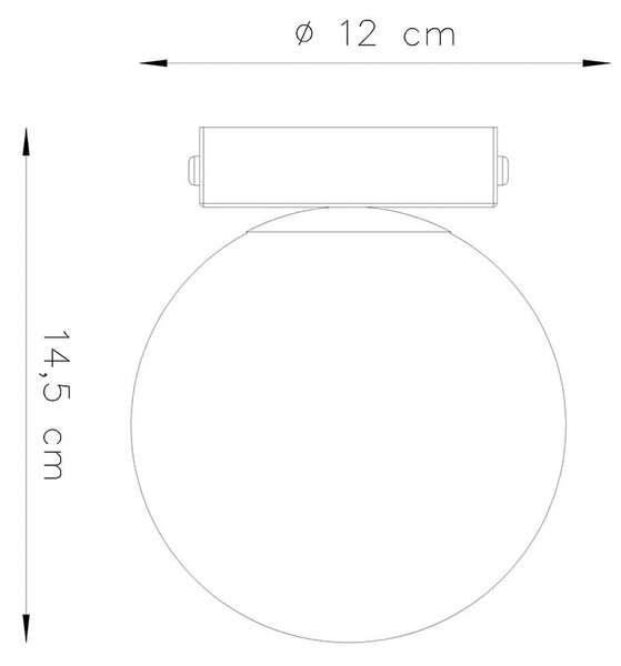 Czarna lampa sufitowa ze szklanym kloszem ø 12 cm Umerta – Sollux