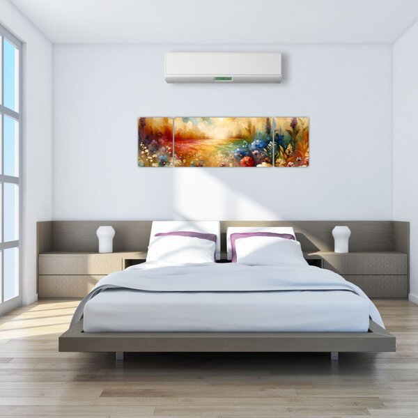 Obraz - Kolorowa łąka (170x50 cm)