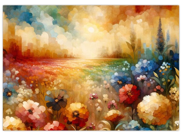 Obraz - Kolorowa łąka (70x50 cm)