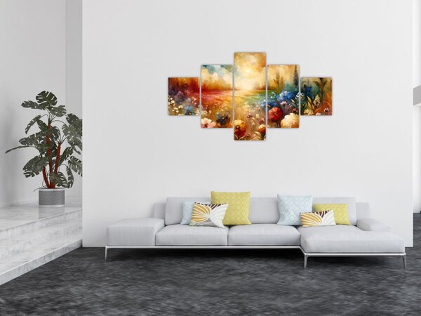 Obraz - Kolorowa łąka (125x70 cm)