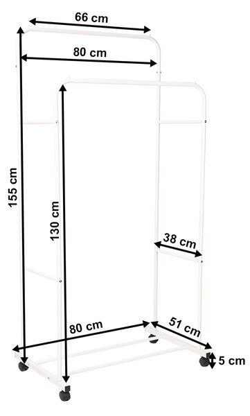 4Home Wieszak na ubrania na kółkach Garment