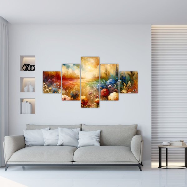 Obraz - Kolorowa łąka (125x70 cm)