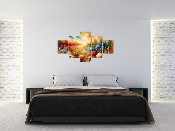 Obraz - Kolorowa łąka (125x70 cm)