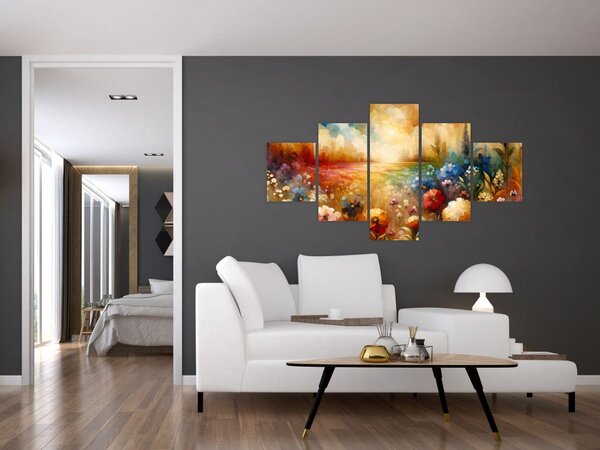 Obraz - Kolorowa łąka (125x70 cm)