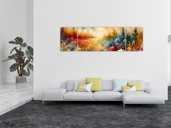 Obraz - Kolorowa łąka (170x50 cm)