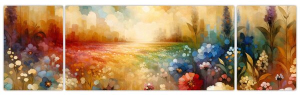 Obraz - Kolorowa łąka (170x50 cm)