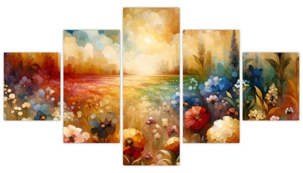 Obraz - Kolorowa łąka (125x70 cm)