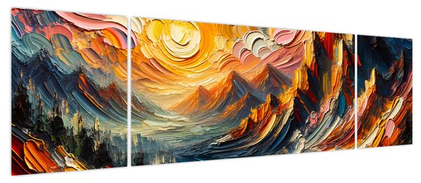 Obraz - Góry oświetlone słońcem (170x50 cm)