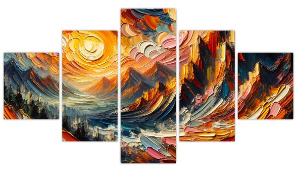 Obraz - Góry oświetlone słońcem (125x70 cm)