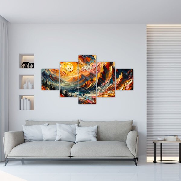 Obraz - Góry oświetlone słońcem (125x70 cm)