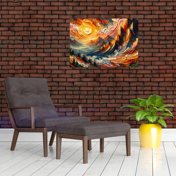 Obraz - Góry oświetlone słońcem (70x50 cm)