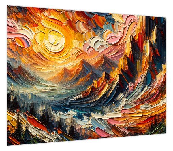 Obraz - Góry oświetlone słońcem (70x50 cm)
