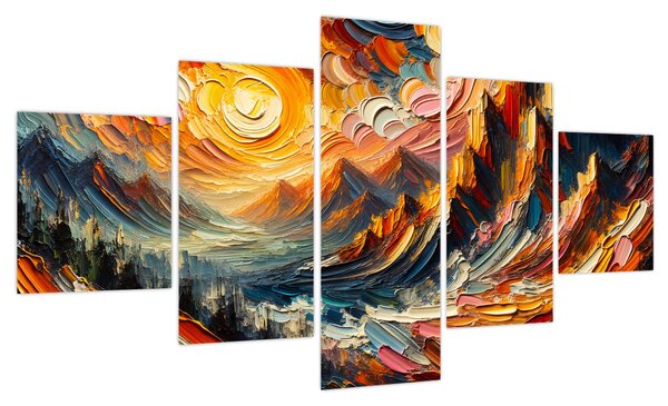 Obraz - Góry oświetlone słońcem (125x70 cm)