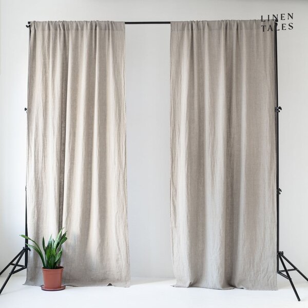 Beżowa zasłona 140x170 cm Night Time – Linen Tales