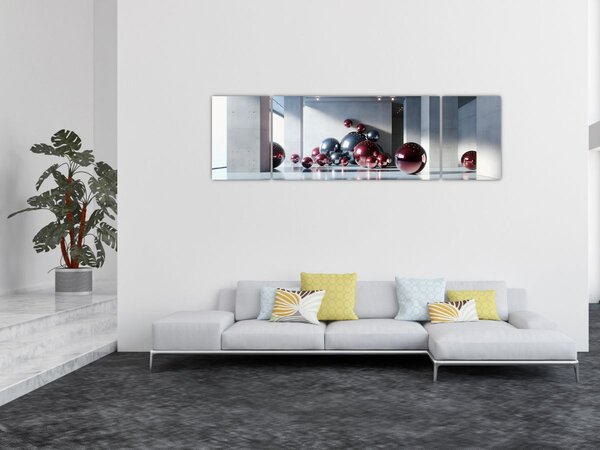 Obraz - 3D przestrzeń z kulami II. (170x50 cm)