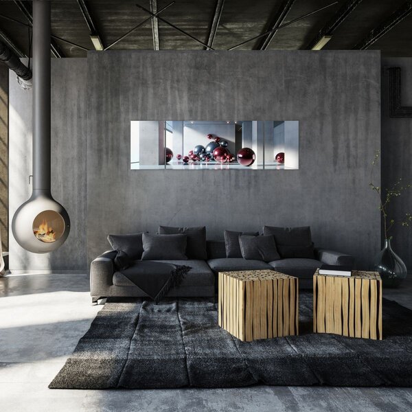 Obraz - 3D przestrzeń z kulami II. (170x50 cm)
