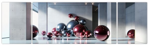 Obraz - 3D przestrzeń z kulami II. (170x50 cm)