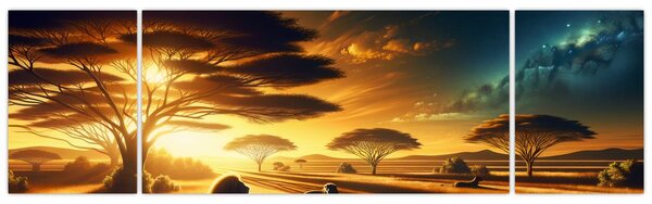 Obraz - Odpoczywające lwy (170x50 cm)