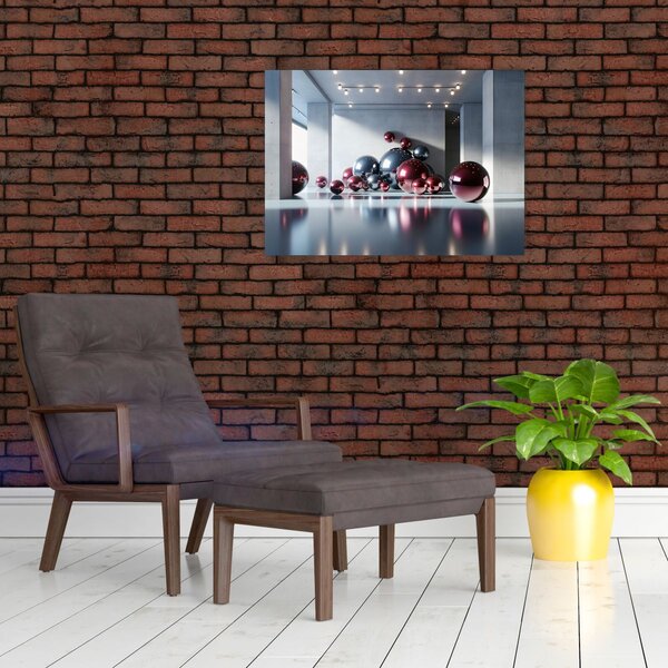 Obraz - 3D przestrzeń z kulami II. (70x50 cm)