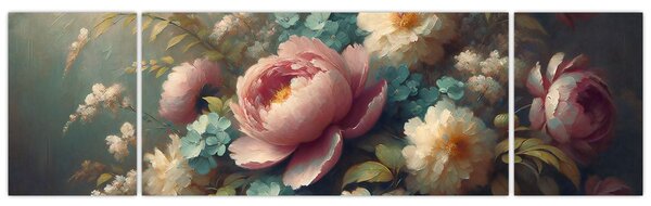 Obraz - Martwa natura z kwiatami - obraz (170x50 cm)