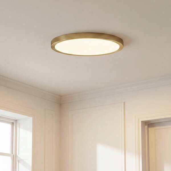 Lampy sufitowe Lindby, Sorela, ściemnialny, złoty | mosiężny, salon, metal, nowoczesny