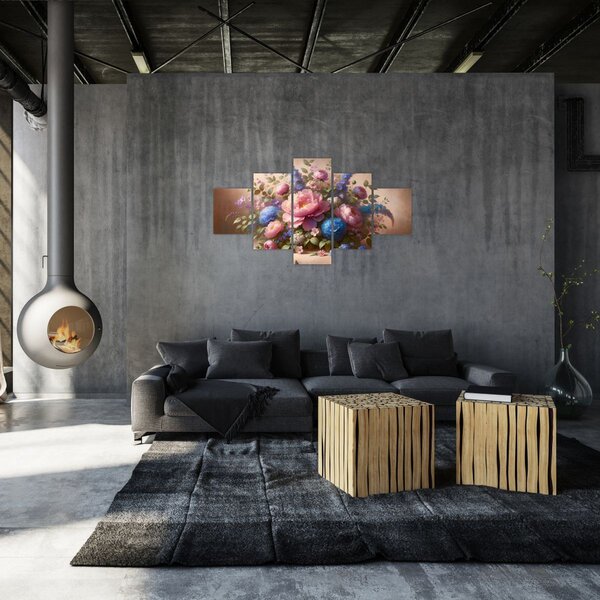 Obraz - Stół pełen kwiatów (125x70 cm)