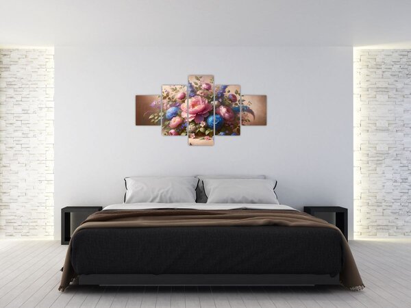 Obraz - Stół pełen kwiatów (125x70 cm)