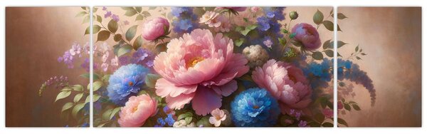 Obraz - Stół pełen kwiatów (170x50 cm)