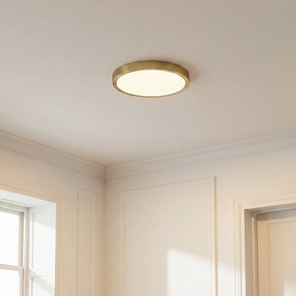 Lampy sufitowe Lindby, Sorela, ściemnialny, złoty | mosiężny, salon, metal, nowoczesny