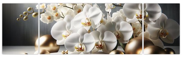 Obraz - Orchidea i złote kule (170x50 cm)