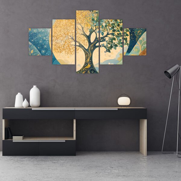 Obraz – Drzewo życia w księżycu (125x70 cm)