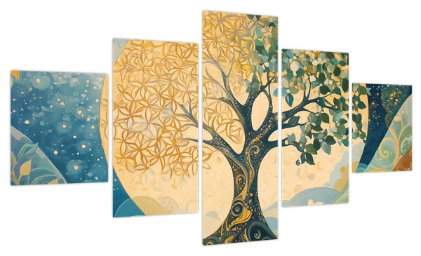 Obraz – Drzewo życia w księżycu (125x70 cm)