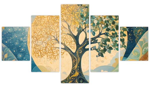 Obraz – Drzewo życia w księżycu (125x70 cm)