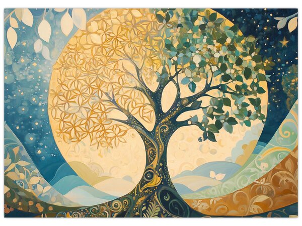 Obraz – Drzewo życia w księżycu (70x50 cm)