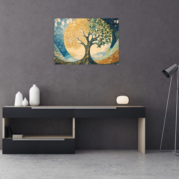 Obraz – Drzewo życia w księżycu (70x50 cm)