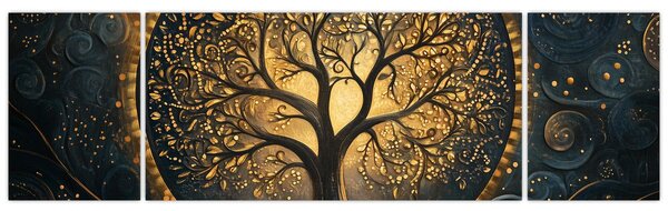 Obraz – Drzewo ze złotą aurą (170x50 cm)