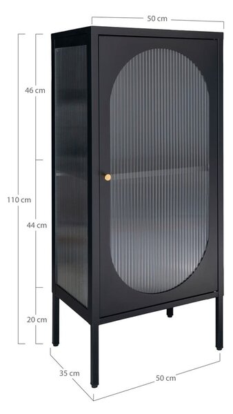 Czarna metalowa witryna 50x110 cm Adelaide – House Nordic