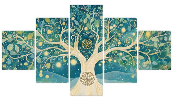 Obraz – Magiczne drzewo ze spiralami (125x70 cm)