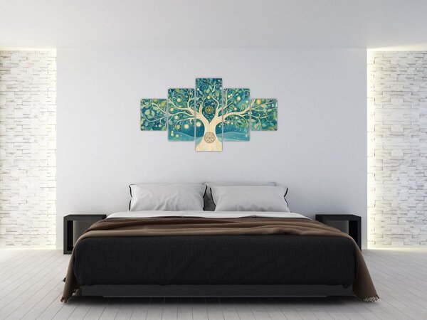 Obraz – Magiczne drzewo ze spiralami (125x70 cm)