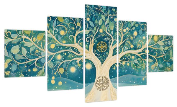 Obraz – Magiczne drzewo ze spiralami (125x70 cm)